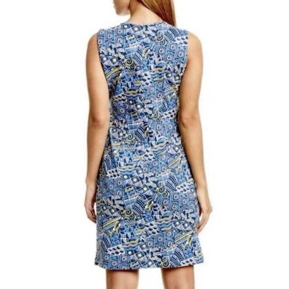 J. McLaughlin Devon Sheath Dress Size Medium Talavera Bainbridge Sleeveless - Picture 3 of 7